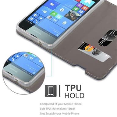 Nokia Lumia 650 Suojakuori Lompakkokotelo (Sininen)