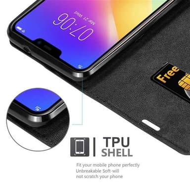 Vivo Y81i Suojakuori Lompakkokotelo (Musta)