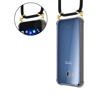 HTC OCEAN / U11 Suojakuori Kotelo Ketju (Musta)