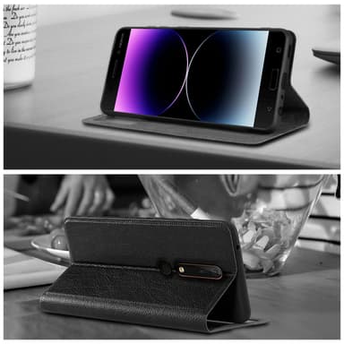 Lompakkokotelo Nokia 6,1 Case (Musta)