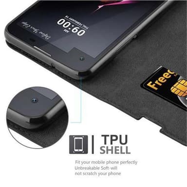 LG X SCREEN Suojakuori Lompakkokotelo (Musta)