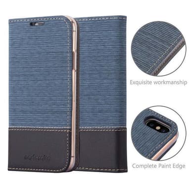 iPhone XS MAX Suojakuori Lompakkokotelo (Sininen)