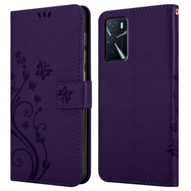 Oppo A16s / A54s Suojakuori Lompakkokotelo (Violetti)