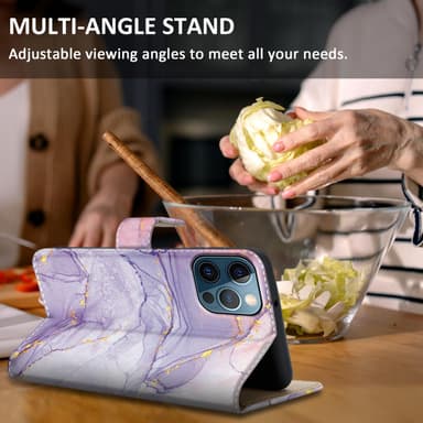 iPhone 13 PRO Suojakuori Lompakkokotelo (Violetti)
