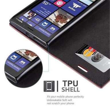 Nokia Lumia 920 Suojakuori Lompakkokotelo (Punainen)