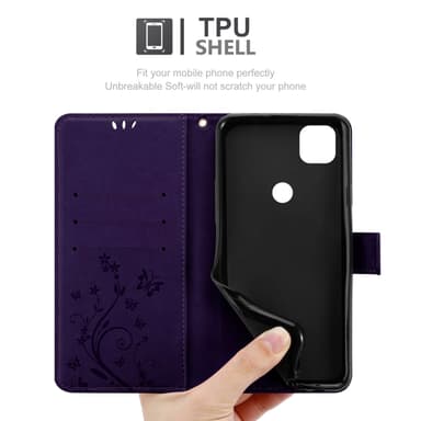 Google PIXEL 4A 5G Suojakuori Lompakkokotelo (Violetti)
