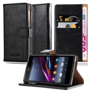 Sony Xperia Z Suojakuori Lompakkokotelo (Musta)