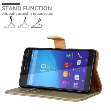 Sony Xperia C4 Suojakuori Lompakkokotelo (Ruskea)