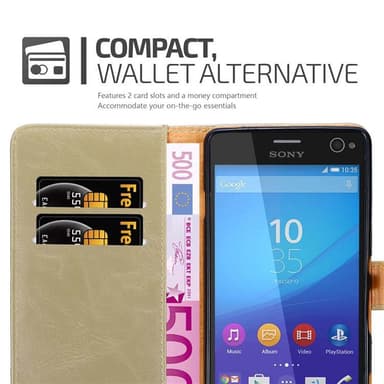 Sony Xperia C4 Suojakuori Lompakkokotelo (Ruskea)