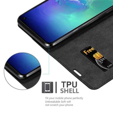 Samsung Galaxy S10e Suojakuori Lompakkokotelo (Musta)