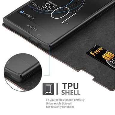 Sony Xperia L1 Suojakuori Lompakkokotelo (Ruskea)