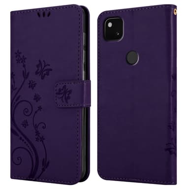 Google PIXEL 4A 5G Suojakuori Lompakkokotelo (Violetti)
