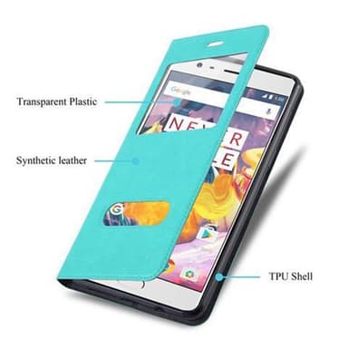 Lompakkokotelo OnePlus 3 / 3T Case (Turkoosi)