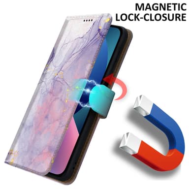 iPhone 14 PLUS Suojakuori Lompakkokotelo (Violetti)