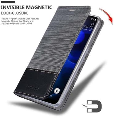 HTC Desire 19 PLUS Suojakuori Lompakkokotelo (harmaa)