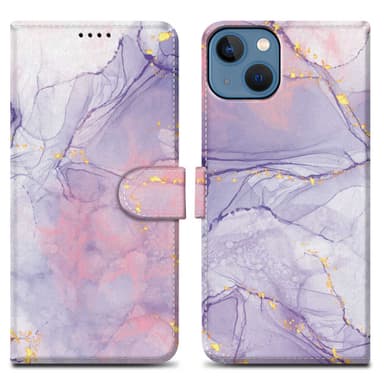 iPhone 14 PLUS Suojakuori Lompakkokotelo (Violetti)
