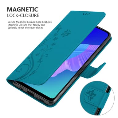 Huawei P40 LITE E Suojakuori Lompakkokotelo (Sininen)