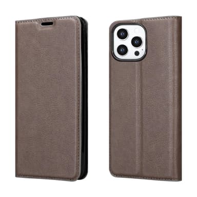 iPhone 13 PRO MAX Suojakuori Lompakkokotelo (Ruskea)