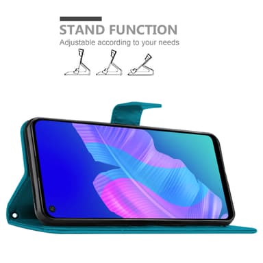 Huawei P40 LITE E Suojakuori Lompakkokotelo (Sininen)