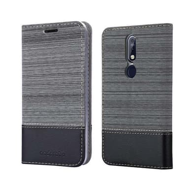 Nokia 7.1 Suojakuori Lompakkokotelo (harmaa)