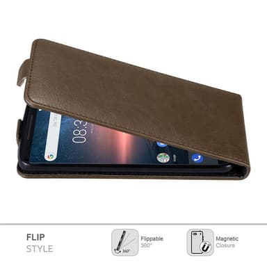 Nokia 8 Sirocco Suojakuori Lompakkokotelo (Ruskea)