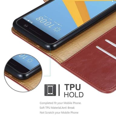 HTC ONE M10 Suojakuori Lompakkokotelo (Punainen)