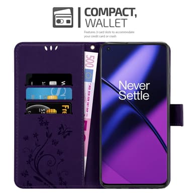 OnePlus 11 5G Suojakuori Lompakkokotelo (Violetti)