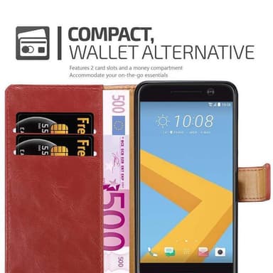 HTC ONE M10 Suojakuori Lompakkokotelo (Punainen)