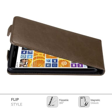 Nokia Lumia 830 Suojakuori Lompakkokotelo (Ruskea)