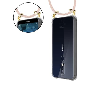 Nokia 7.1 Suojakuori Kotelo (Vaaleanpunainen)