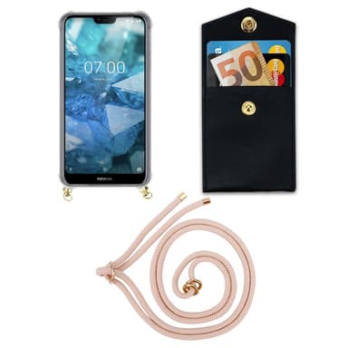 Nokia 7.1 Suojakuori Kotelo (Vaaleanpunainen)