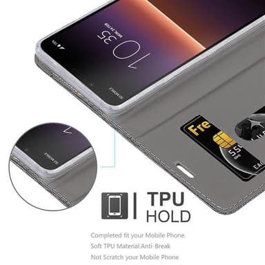 Sony Xperia 10 II Suojakuori Lompakkokotelo (harmaa)