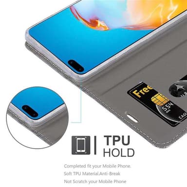 Huawei P40 Suojakuori Lompakkokotelo (harmaa)