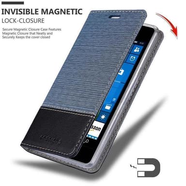 Nokia Lumia 550 Suojakuori Lompakkokotelo (Sininen)