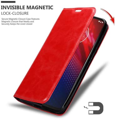 Motorola MOTO Z4 Suojakuori Lompakkokotelo (Punainen)