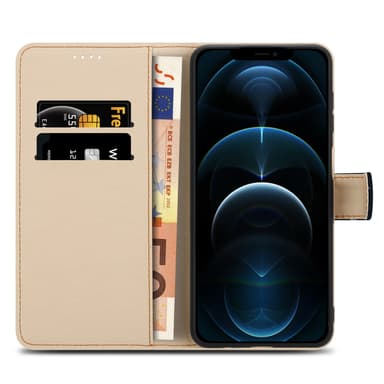 iPhone 12 PRO MAX Suojakuori Lompakkokotelo (Musta)