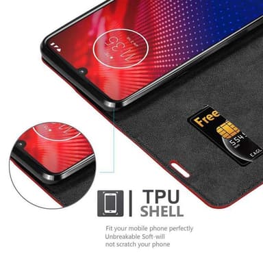 Motorola MOTO Z4 Suojakuori Lompakkokotelo (Punainen)