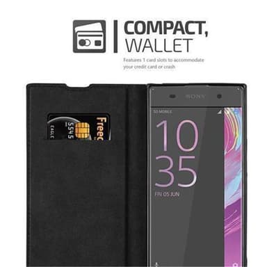 Sony Xperia XA1 Suojakuori Lompakkokotelo (Musta)
