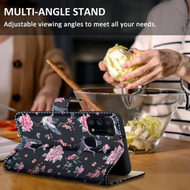 Samsung Galaxy M31 Suojakuori Lompakkokotelo (Musta)
