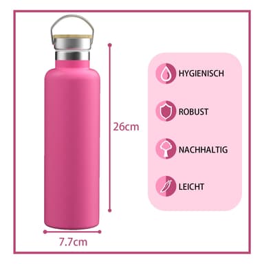 Termospullo Kahvipannu Teekannu 350ml (vaaleanpunainen)