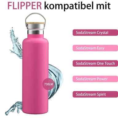 Termospullo Kahvipannu Teekannu 350ml (vaaleanpunainen)