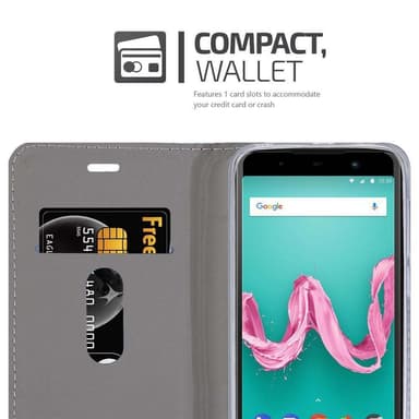 WIKO LENNY 5 Suojakuori Lompakkokotelo (harmaa)