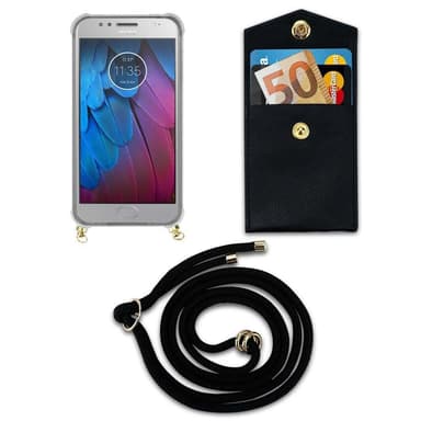 Motorola MOTO G5S Suojakuori Kotelo Ketju (Musta)