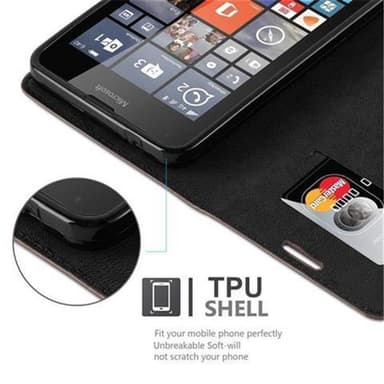 Nokia Lumia 640 Suojakuori Lompakkokotelo (Ruskea)