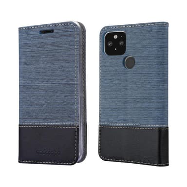 Google PIXEL 5 Suojakuori Lompakkokotelo (Sininen)