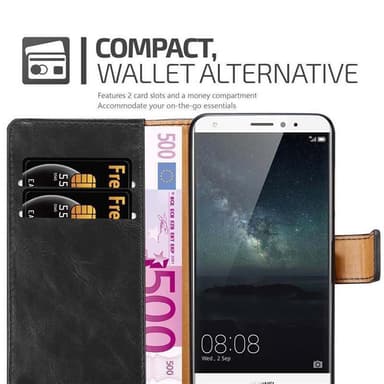 Huawei MATE S Suojakuori Lompakkokotelo (Musta)