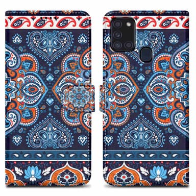 Samsung Galaxy A21s Suojakuori Lompakkokotelo (Sininen)