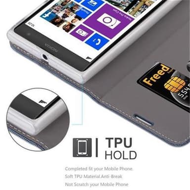 Nokia Lumia 1020 Suojakuori Lompakkokotelo (Sininen)