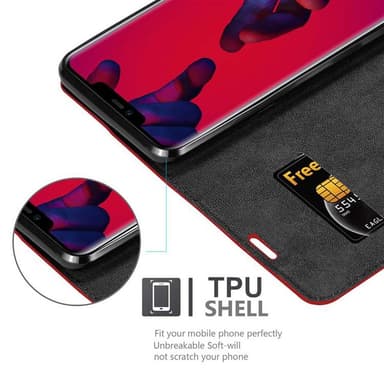 Huawei MATE 20 PRO Suojakuori Lompakkokotelo (Punainen)