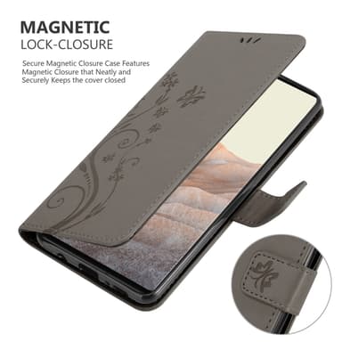 Google PIXEL 6 PRO Suojakuori Lompakkokotelo (harmaa)